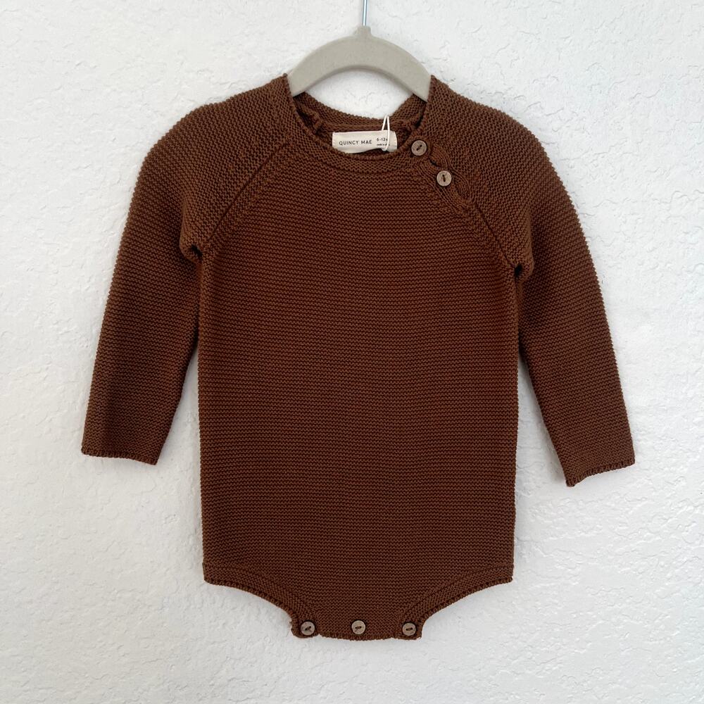Quincy Mae Knit Riggens Romper 6-12m NWT